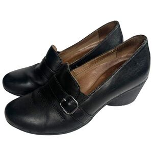 Dansko Women's Rosalie Black Heeled Loafers Size 37
